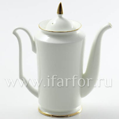 Кофейник «Золотая лента» Форма: Юлия. Тонкостенный костяной фарфор. 690 мл.
