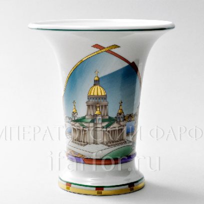 Ваза «На Невских берегах» Форма: Ампирная. Твердый фарфор. 180 x 203 мм.