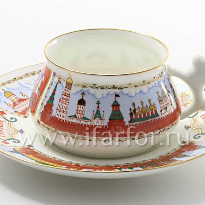 Чашка с блюдцем кофейная «Московский Кремль» 1/2