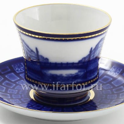 Чашка с блюдцем чайная «Египетский мост» 1/2