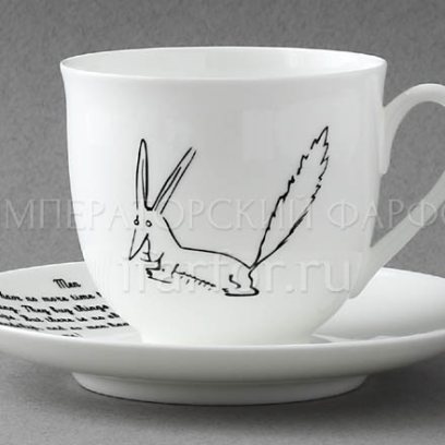 Чашка с блюдцем «Fox.The Little Prince» 1/2 Форма: Ландыш. Тонкостенный костяной фарфор. 180 мл.