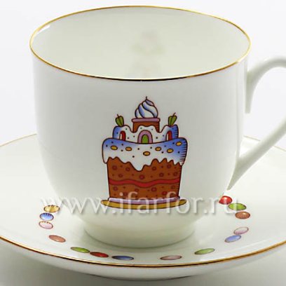 Чашка с блюдцем «Кулич и Пасха» 1/2