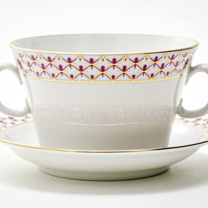 Чашка с блюдцем бульонная Сетка-Блюз 1/2 Молодежная