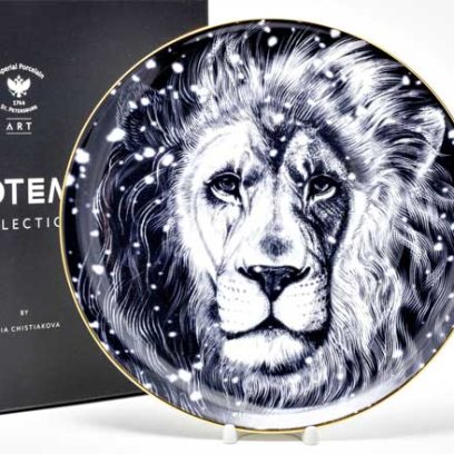 Декоративная тарелка в подарочной коробке Тотем. Лев