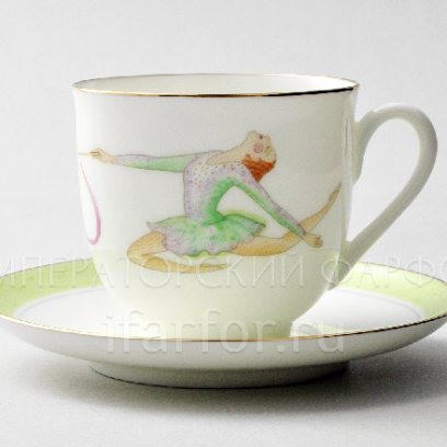 Чашка с блюдцем кофейная «Художественная гимнастика. Лента» 1/2