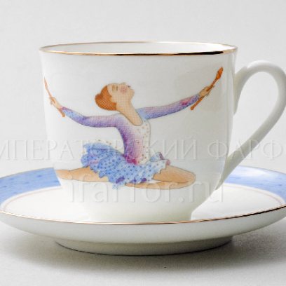 Чашка с блюдцем кофейная «Художественная гимнастика. Булавы» 1/2