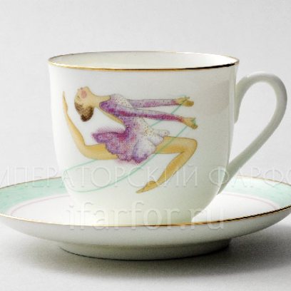 Чашка с блюдцем «Художественная гимнастика. Скакалка» 1/2