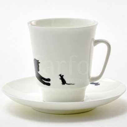 Чашка с блюдцем кофейная Кошки-мышки 1/2 Майская