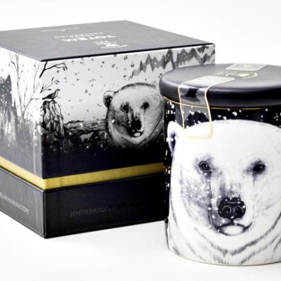 Свеча ароматическая в фарфоровом подсвечнике Черный перец Тотем. Медведь