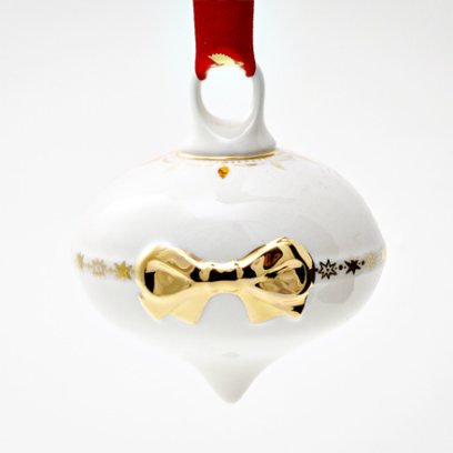 Елочная игрушка в подарочной коробке Луковица Золотой бант