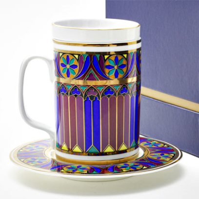 Бокал с блюдцем и крышкой в подарочной коробке Готический 7 Тор