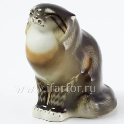 Скульптура «Дикий кот» Форма: Дикий кот. Мягкий фарфор. 148 мм.