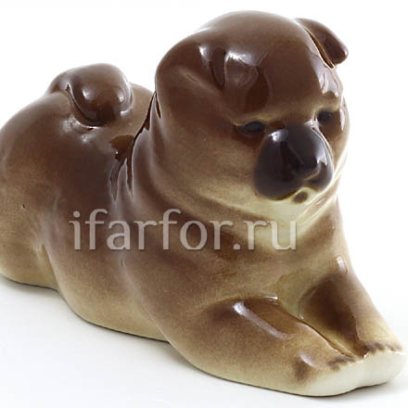 Скульптура «Чау-чау» Форма: Чау-чау. Мягкий фарфор. 155 x 85 мм.