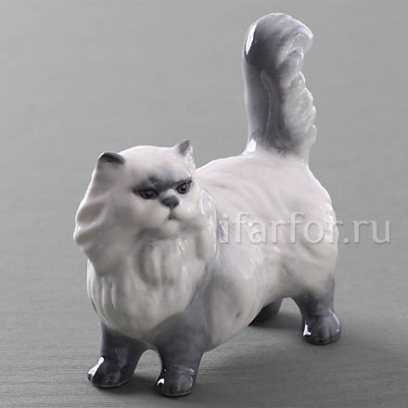 Скульптура «Персидский кот» Форма: Персидский кот. Мягкий фарфор. 90 мм.
