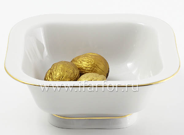 Салатник 1 порц. квадр. Золотая лента Молодежная