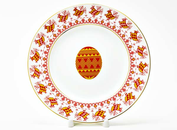 Тарелка плоская Петушки-гребешки