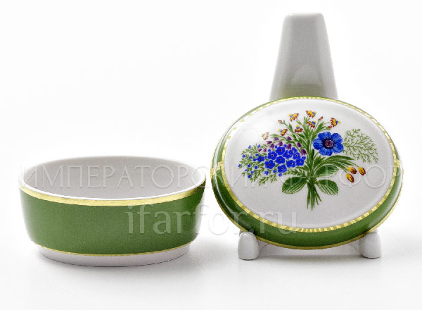 Туалетная коробочка Букет с анемоном Овальная