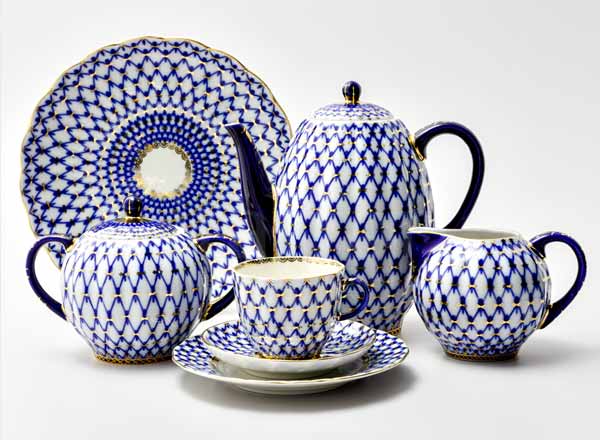 Сервиз кофейный Кобальтовая сетка 6/22 Тюльпан