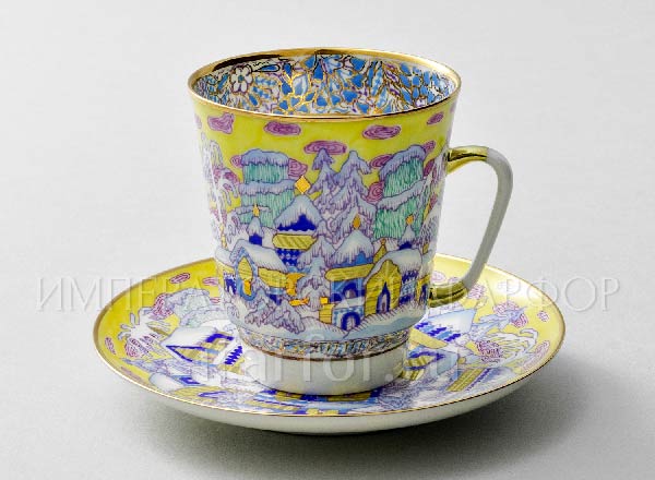 Чашка с блюдцем кофейная Морозный вечер Майская