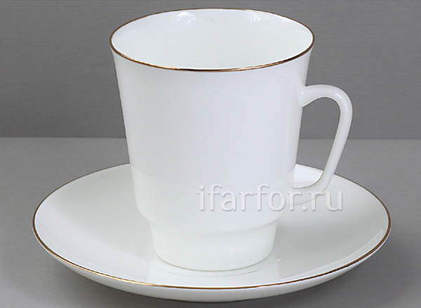Чашка с блюдцем Золотая лента Майская