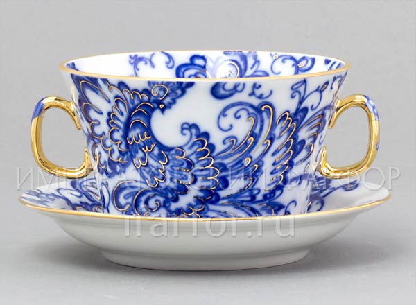 Cup and saucer for broth Singing garden Youth