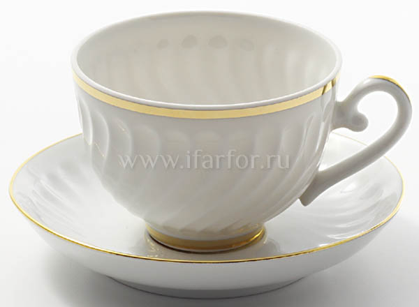 Чашка с блюдцем чайная Белоснежка Витая
