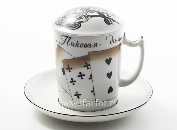 Бокал с блюдцем и крышкой Азарт Снежное утро