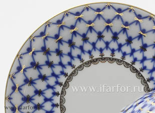 Блюдце чайное Кобальтовая сетка Снежное утро