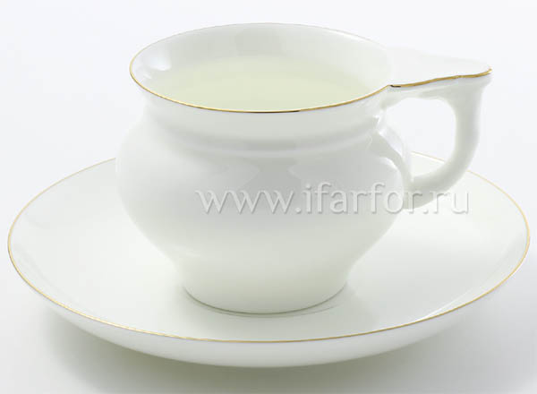 Чашка с блюдцем чайный Золотая лента Яхта Держава