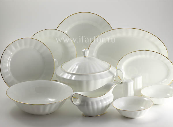Сервиз столовый Золотая лента 6/27 Нега