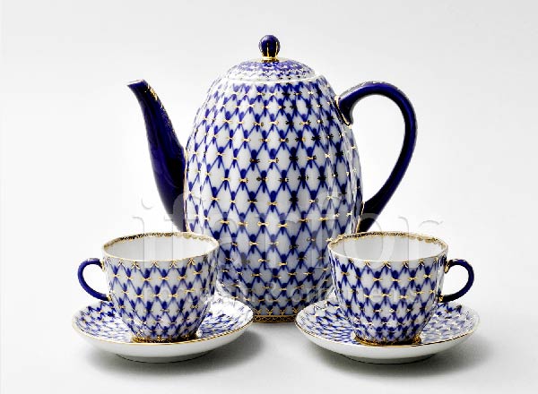 Сервиз кофейный Кобальтовая сетка 6/13 Тюльпан