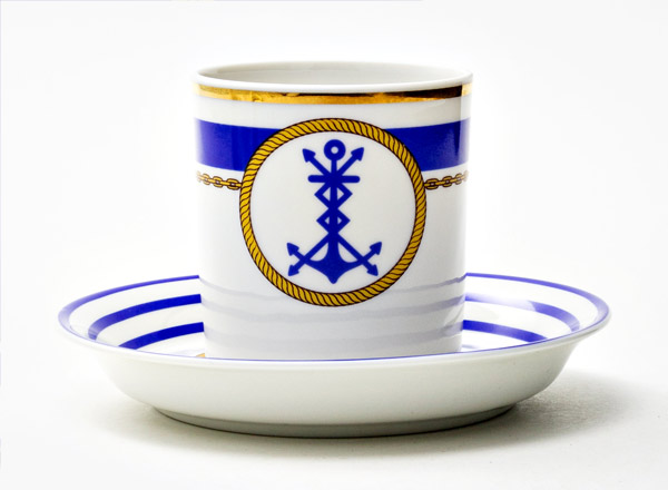 Чашка с блюдцем чайная Кают-компания Гербовая
