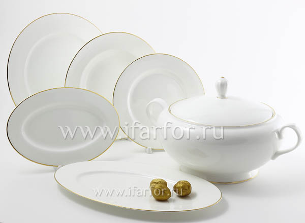 Сервиз столовый Золотая лента 6/21 Стандартная
