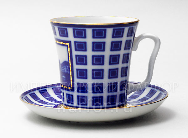 Бокал с блюдцем Мост Ломоносова Ленинградский