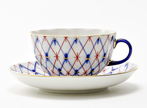 Чашка с блюдцем чайная Сетка 1950 Тюльпан