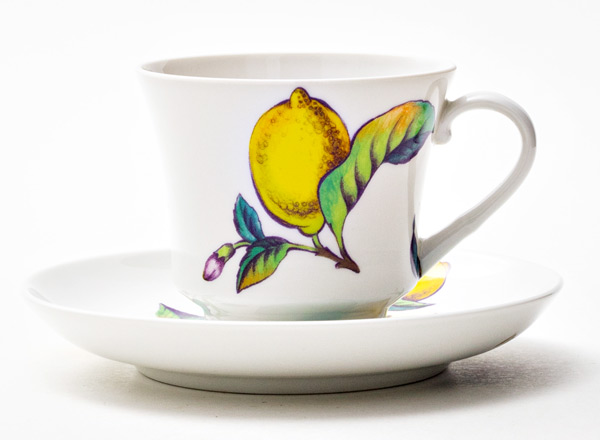 Чашка с блюдцем чайная Лимоны Банкетная