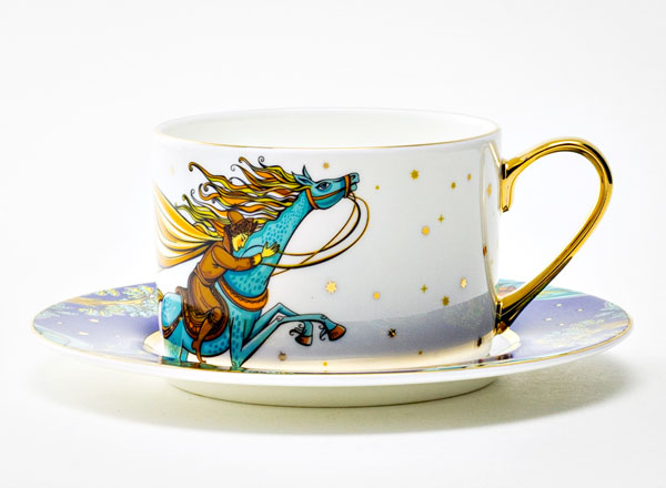 Чашка с блюдцем чайная Конек-Горбунок день Идиллия