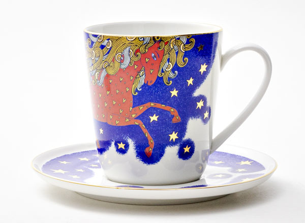 Чашка с блюдцем чайная Год лошади Колокол