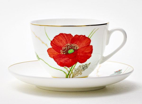 Чашка с блюдцем чайная Маки Весенняя-2