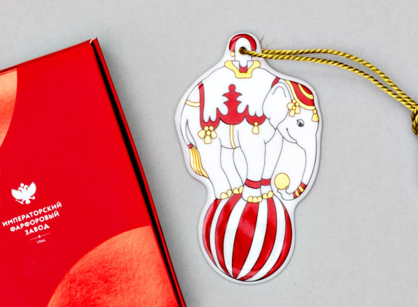 Елочная игрушка Гранд цирк. Слон на шаре