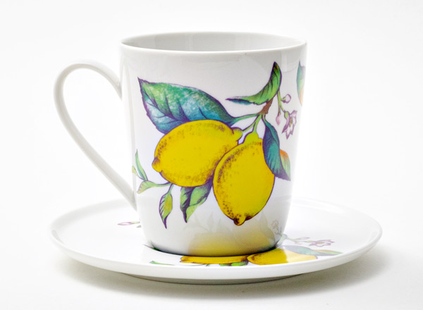 Чашка с блюдцем чайная Лимоны Колокол