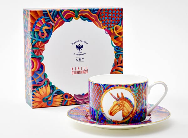 Чашка с блюдцем чайная в подарочной коробке Единорог Идиллия