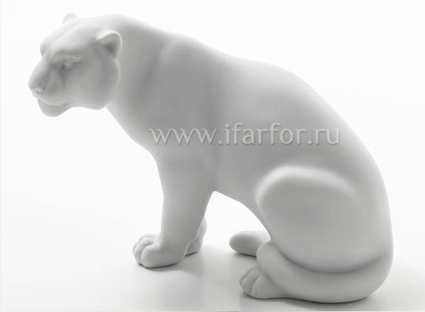 Скульптура Тигр сидящий Белый