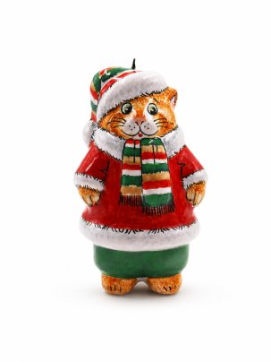 Елочная игрушка Котик в шубке