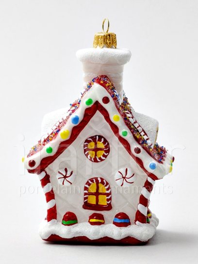 Елочная игрушка «Пряничный домик» Стекло. 85 x 125 мм.