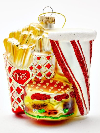 Елочная игрушка «Happy Meal» Стекло. 85 x 100 мм.