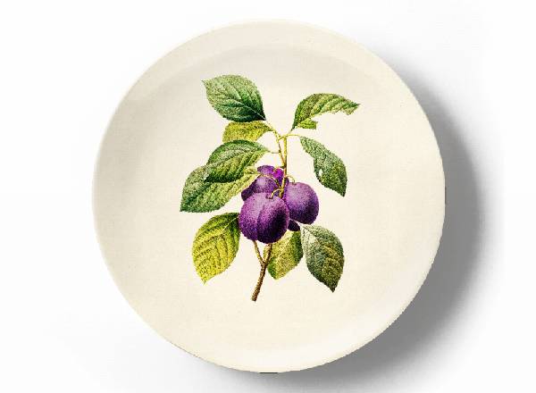 Decorative plate Pierre-Joseph Redouté Plum