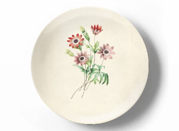 Decorative plate Pierre-Joseph Redouté Garden vetiver
