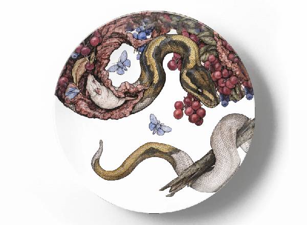 Decorative plate Lauren Marx Snake and mouse