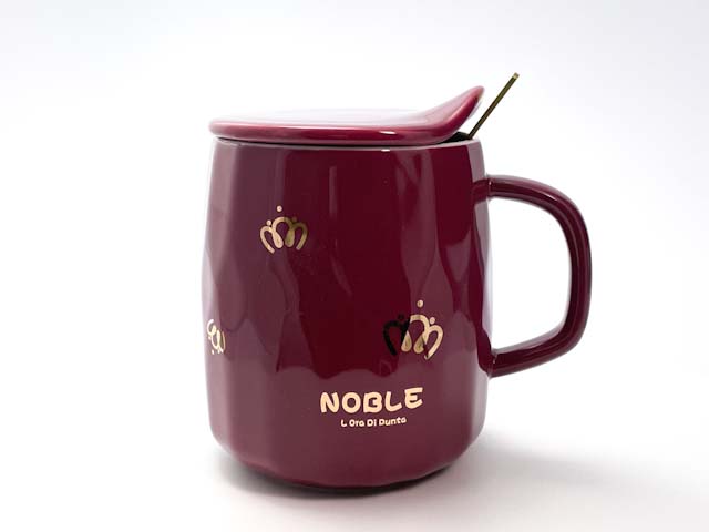 Кружка с крышкой и ложкой «NOBLE» Форма: Royal Classics. Керамика. 440 мл.
